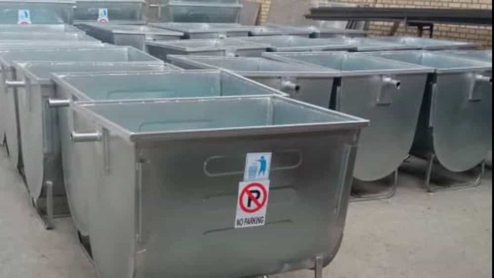إنتاج وبيع صناديق القمامة البلدية والخزانات الآلية المجلفنة في طهران