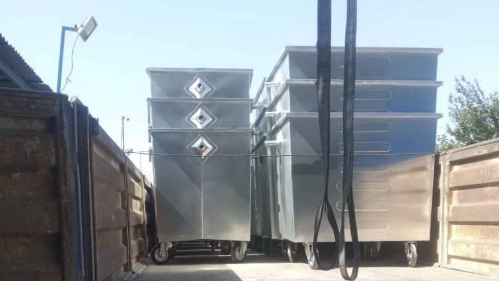 تولید و فروش سطل زباله فلزی آهنی بزرگ مکانیزه شهری سالار صنعت ملارد تهران